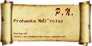 Prohaska Nárcisz névjegykártya